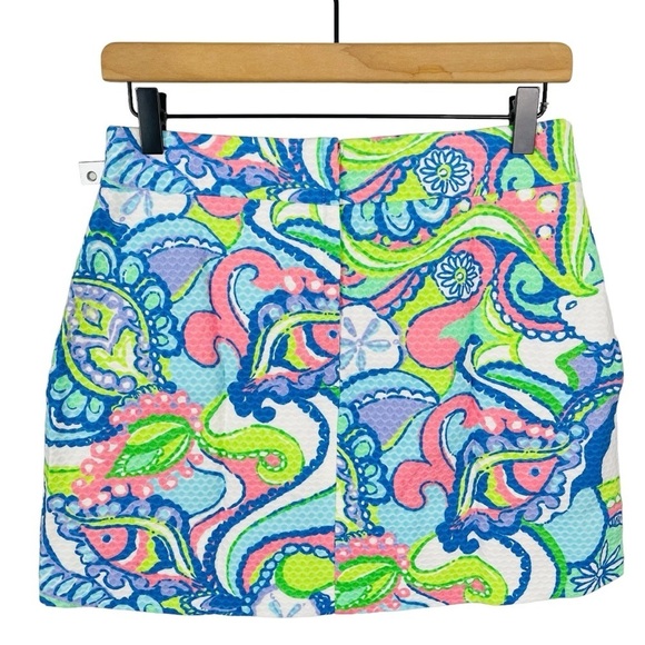 Lilly Pulitzer Marigold Skort 2 Conch Republic High Rise Cotton Skirt Over Short - Picture 4 of 7